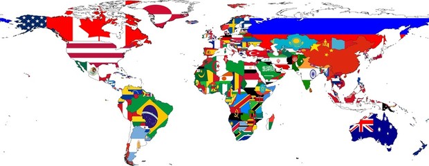 World map with flags © panalau