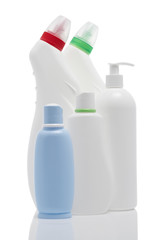 Set of plastic bottles