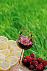 light alcoholic drink and juicy lemon