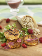 tempeh grillé sauce fraise des bois