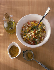 mélanger tous les ingrédients dans un saladier 