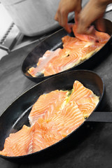 cuisson de saumon à la poêle