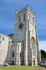 Fototapeta na wymiar Christchurch Priory tower and entrance.