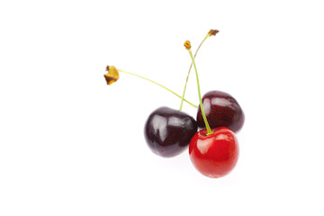 cherries isolated on white
