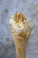 Hazelnut ice cream parfait