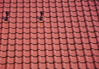 a red-tiled roof