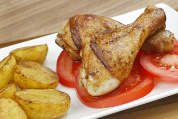 Chicken legs with vegetables