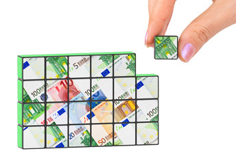 Hand and business puzzle