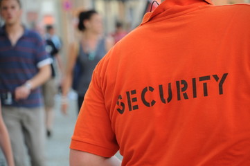person security guard control bodyguard event festival protection safety concert job uniform male...