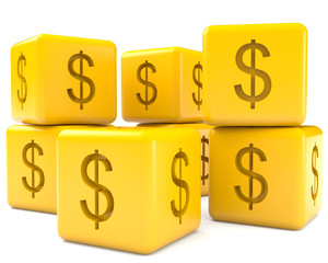 Cubes with dollar sign