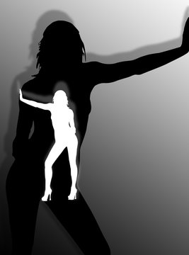 Ombra di donna e silhouette
