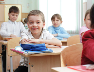 Schoolchild in a class