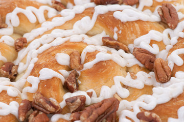 pecan danish cake closeup