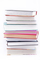 pile of books isolated on white background