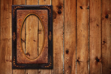 frame on wooden wall