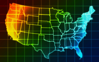 USA Map - Technology Background