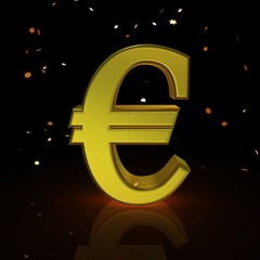 Euro. Black background