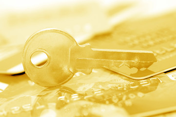 credit card and keys - security concept