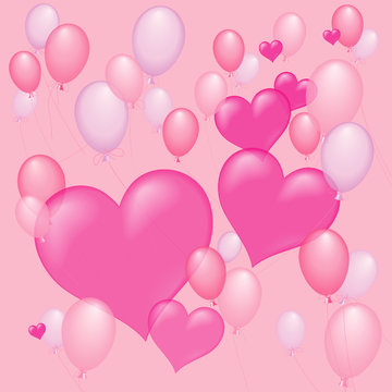 Herzen und Ballone