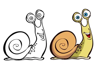 Acrylic prints Sweet Monsters cartoon snail