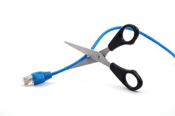network cable and scissors