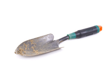 metal shovel on the white background