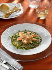 crêpes d'asperges et de saumon
