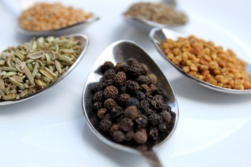 dry spices black pepper close up view