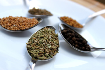 dry spices fennel close up view