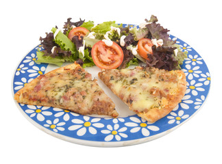 pizza and fresh vegetables