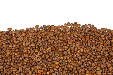 Coffee beans isolated on white