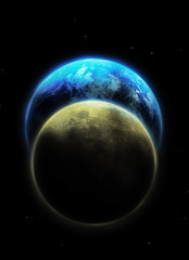 earth and moon