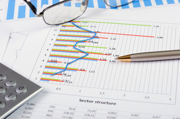 Charts and graphs of sales