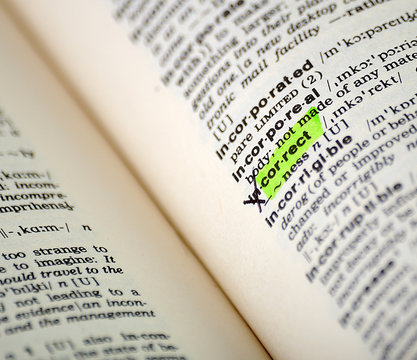 word selection in the dictionary