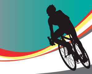 Biker's silhouette vector background
