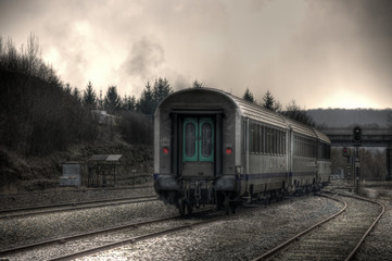 Obraz premium Corail Ter french regional train near the station of Diemeringen