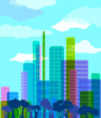 Colorful abstract city, vector illustration