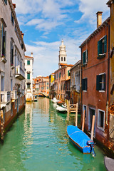 Canal in Venice at sunny day