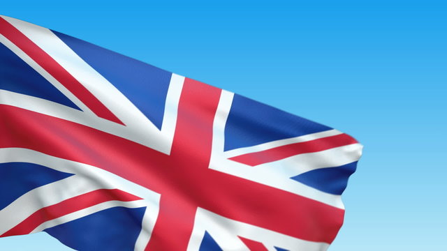 Loopable waving Great Britain flag + Alpha