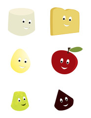Happy food characters