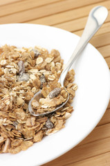 Muesli in plate