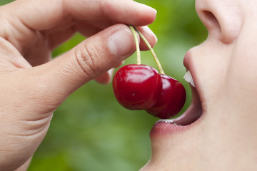 Cherries eathing