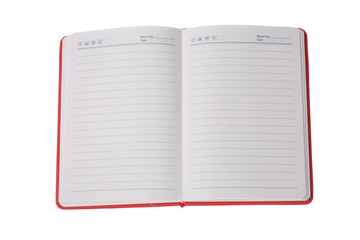 notebook with white background