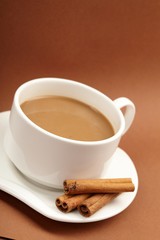 cup of coffee with cinnamon