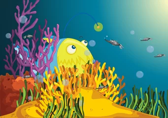 Zelfklevend Fotobehang Onderwaterwereld Grote visser