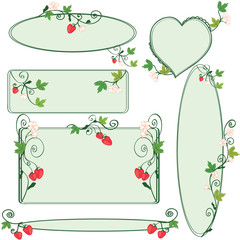 Floral ornate frames set with strawberries