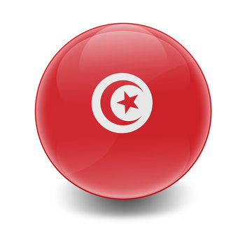 Esfera brillante con bandera Tunez
