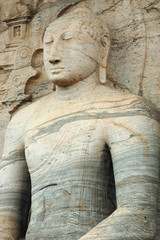 Fototapeta na wymiar Sitting Buddha in Polonnaruwa,Ceylon