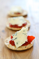 Cracker with Blue Cheese