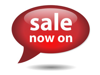 SALE NOW ON Speech Bubble Icon (web button deals savings % off)